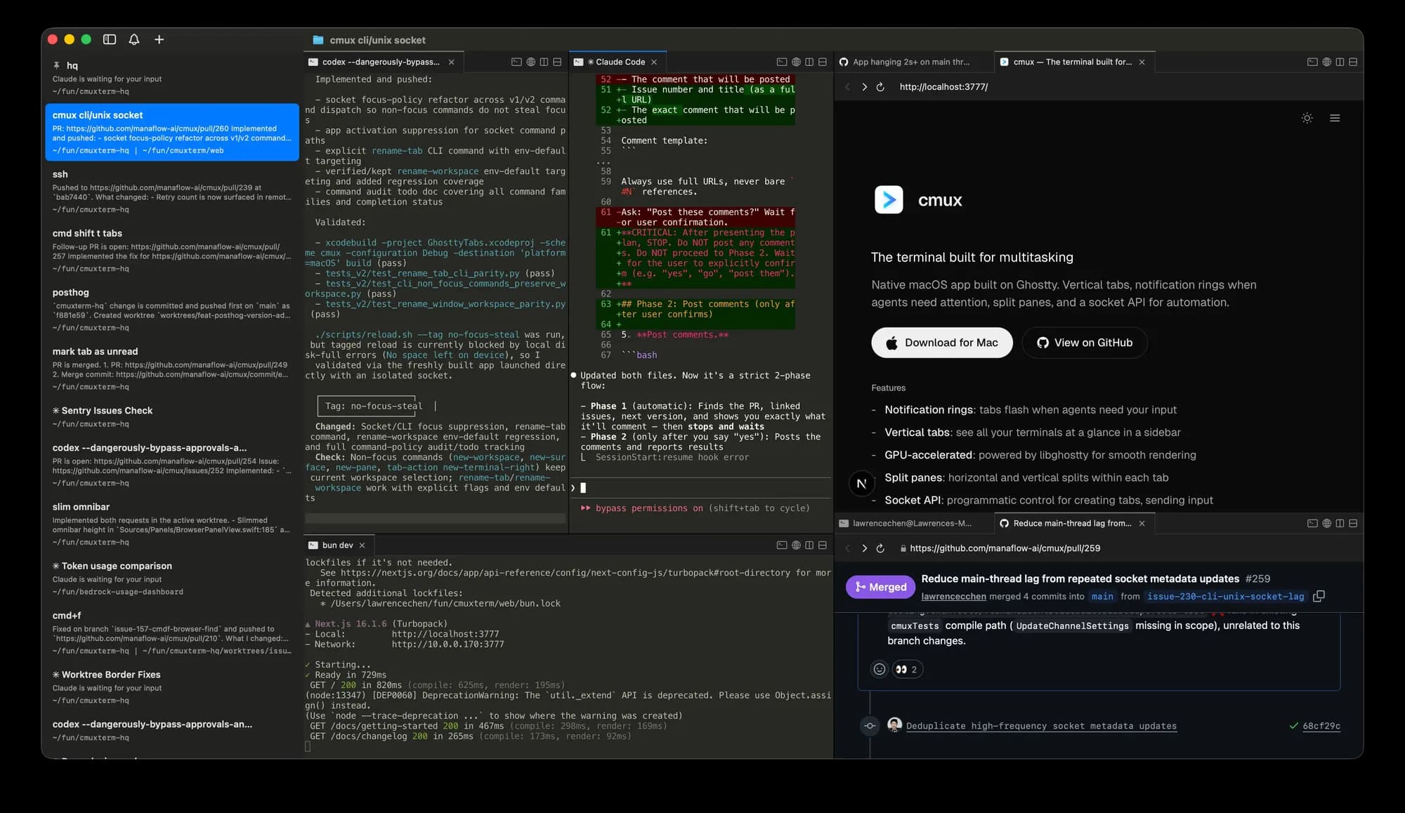 The cmux interface